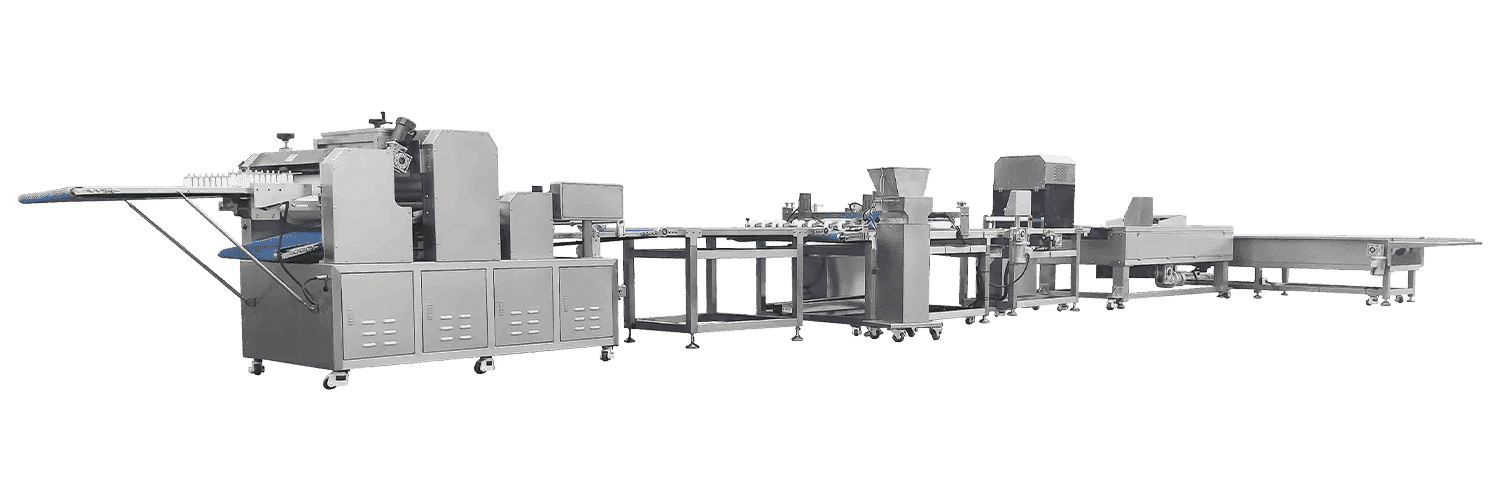 Ligne de formage de brioches vapeur à découpe quadruple automatique